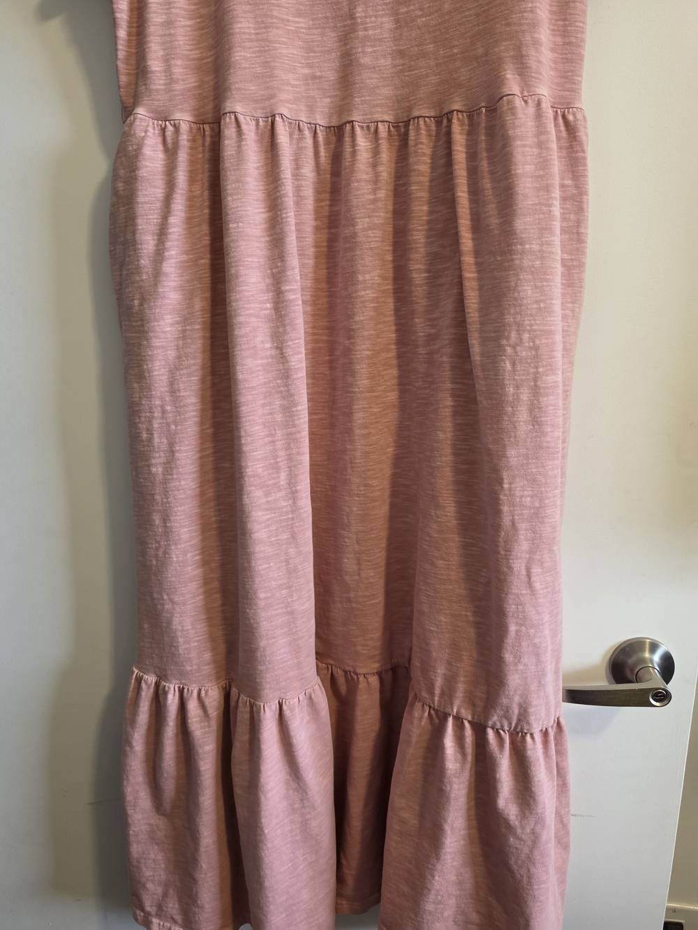 Old Navy Pink Short-Sleeve Tiered Maxi Dress - Picture 7 of 11